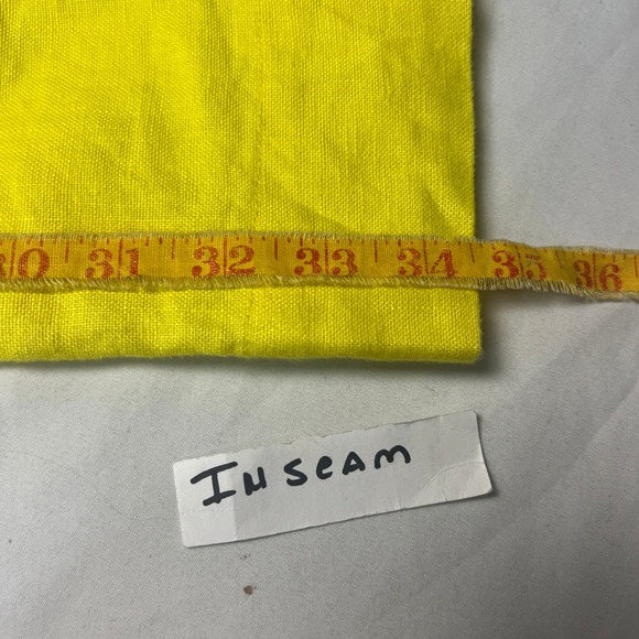 LOFT Marisa Yellow Linen Blend Wide Leg Pants Size 4 Casual Summer Coastal Beach - Picture 8 of 12